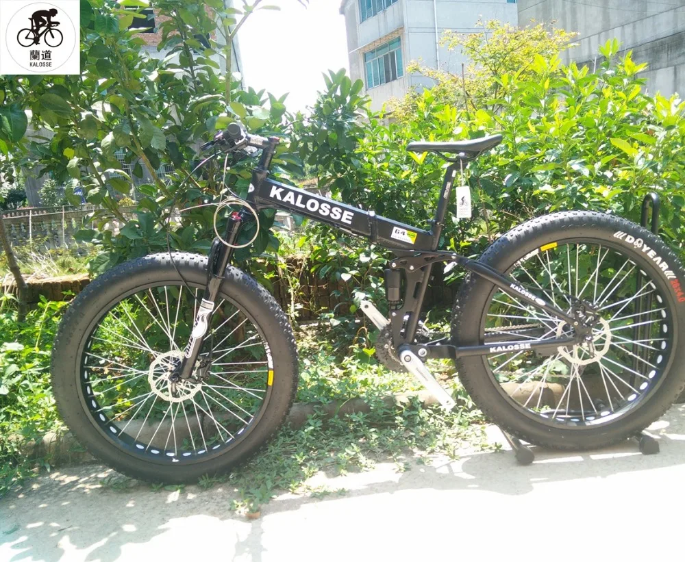 Best Kalosse Full suspenion  bike snow   Folding  DIY colors 26*4.0  tires  mountain  bike   24/27/30 speed 0