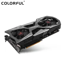 Colorful IGame NVIDIA GTX 1070Ti Vulcan X Top Video Card 8G 256bit PCI-E 3.0 SLI VR Ready Graphics Card Cooler Fan For Computer
