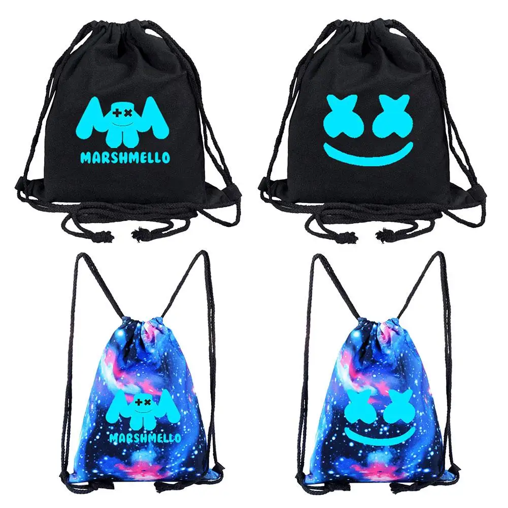 

Cool Canvas Starry Sky DJ Marshmello Drawstring Backpack Knapsack Bag Rucksack