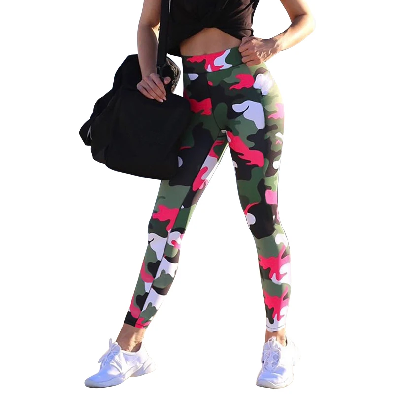 Women Leggings Camouflage Printed Leggings High Waisted