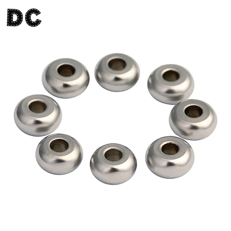 

DC 50pcs/lot Stainless Steel Round Metal Loose Spacer Beads 6mm fit 2mm Rope Chains Bracelet Necklace DIY Jewelry Making