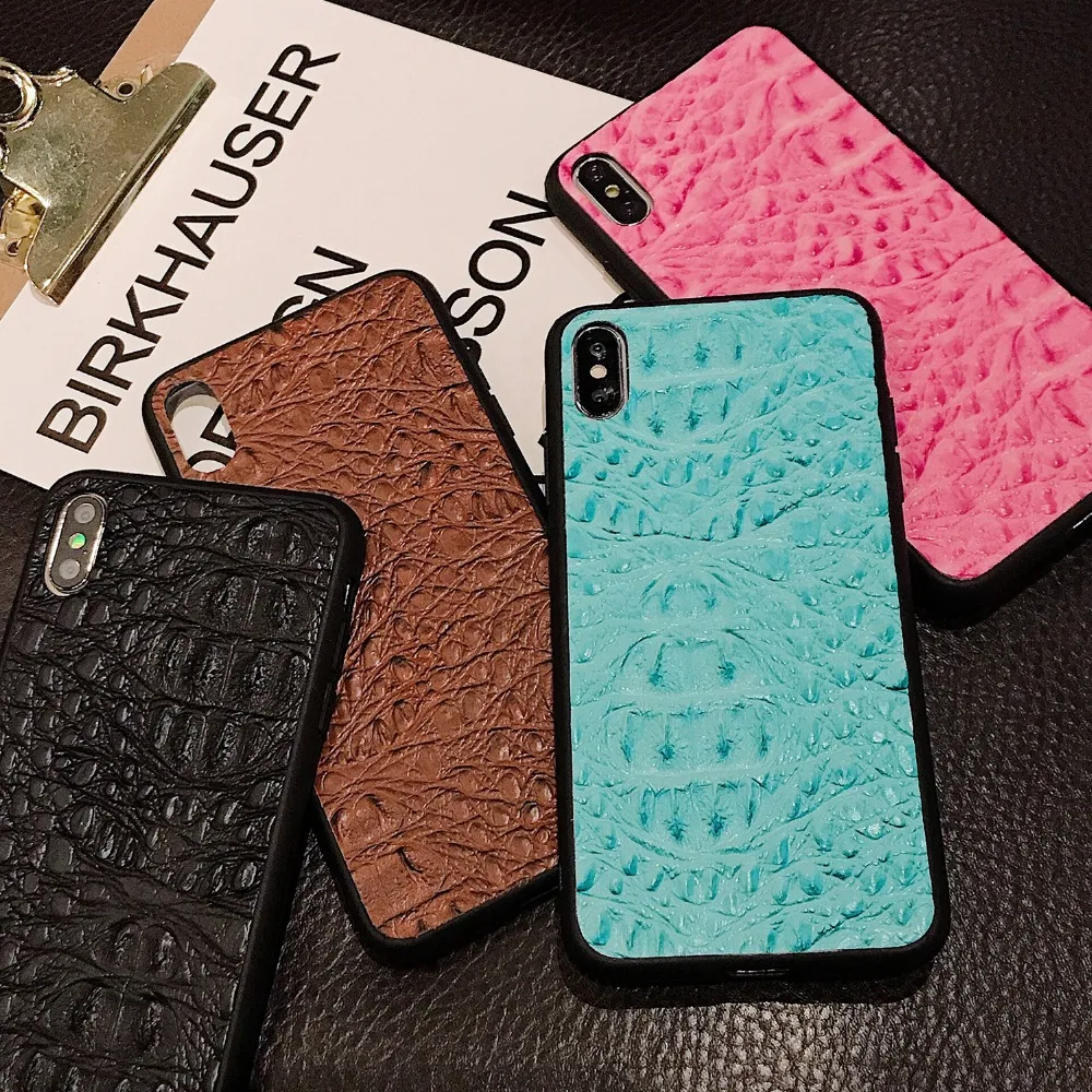 

Crocodile patter Case For iphone X XS MAX XR 6S 8 7 7plus 8 8Plus X Fashion Female style Soft TPU Back Cover