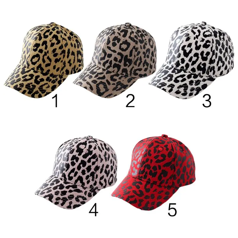 Leopard Baseball Cap Breathable Eyelets Hip-Hop Adjustable Snapback Trucker Hat