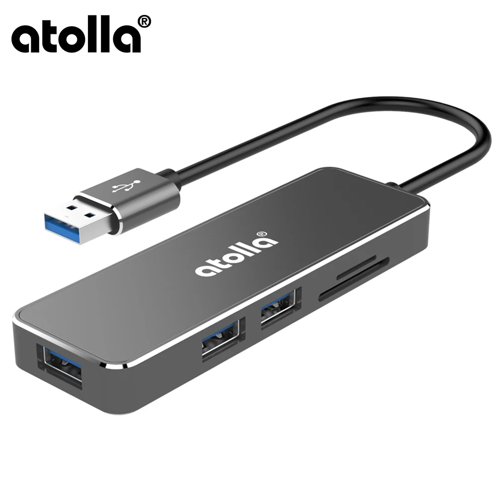 

atolla 3 Ports USB 3.0 hub Splitter Portable Aluminum Data Hub with SD TF Card Reader for iMac, MacBook or Any Other USB Devices