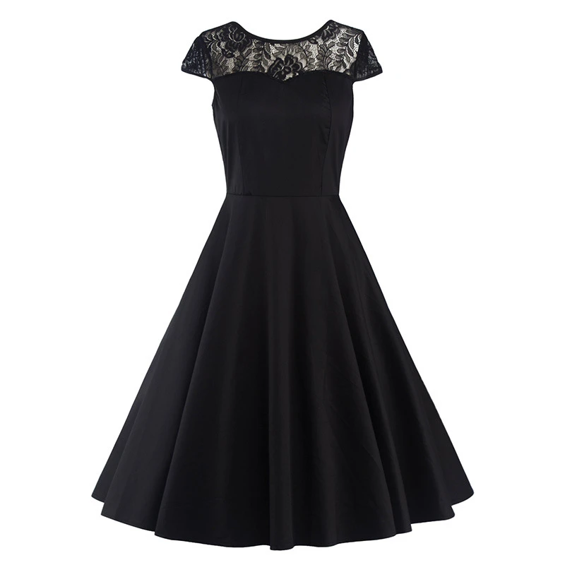 Kostlish Sexy Lace Hollow Summer Dress Women 2017 Sleeveless Slim 50s 60s Vintage Dress Elegant Backless Evening Party Dresses (8)