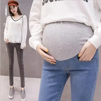 

Summer Stretch Maternity Jeans Skinny Pants Clothes for Pregnant Women Autumn Belly Pencil Trousers