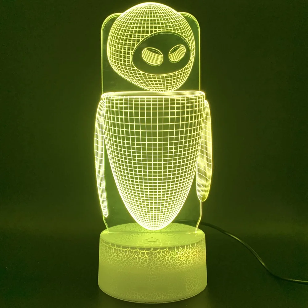 Led Night Light Movie WALL E 2 Robot Eva Figure 3d Lamp Lampara Home Decoration Birthday Gift for Kids Baby Novelty Lights
