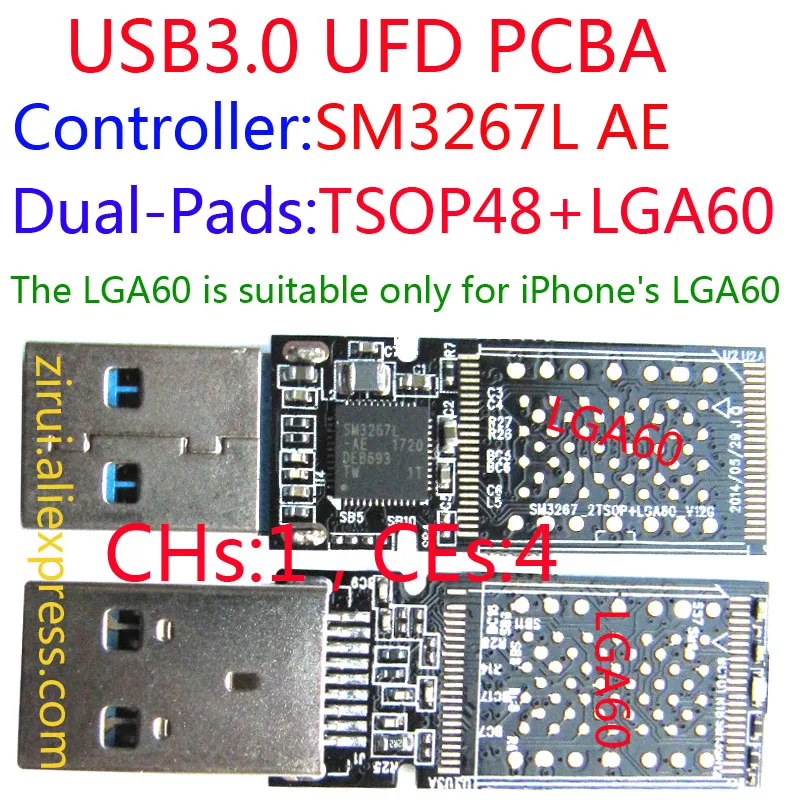 SM3267L AE UFD PCBA 3267AE USB3.0 флэш накопитель DIY TSOP48 + LGA60 только для некоторых E2NAND.|kit kits|pad padkit