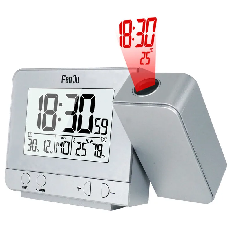 

Projection Alarm Clock Digital Date Snooze Function Backlight Projector Desk Table Led Clock With Time Projection