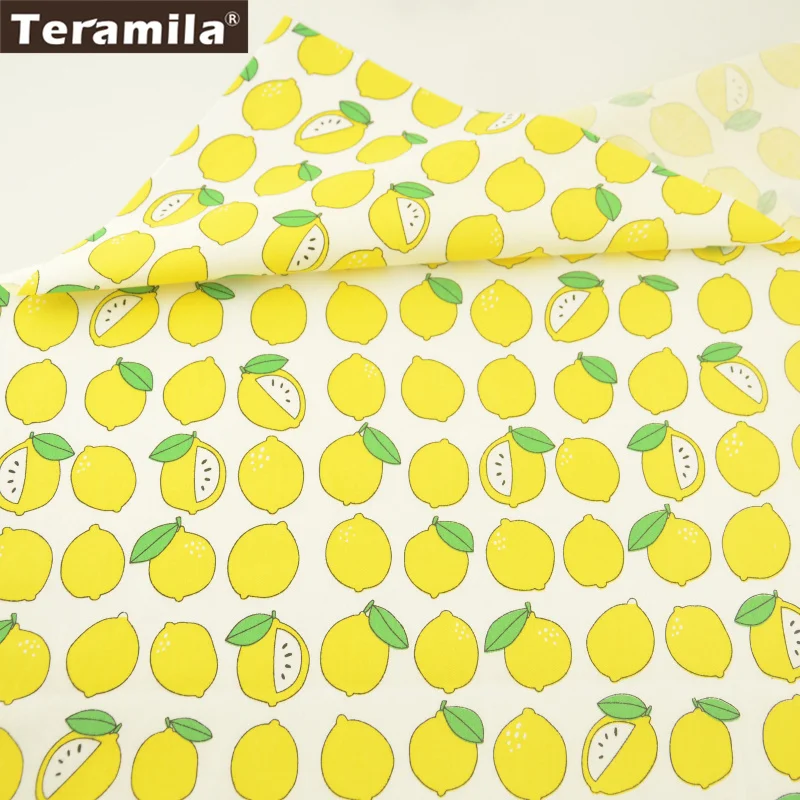 

Teramila Fabric Cartoon Lemon Designs 100% Cotton Twill Material Quiting Home Textile Patchwork DIY For Scrapbooking Bedding
