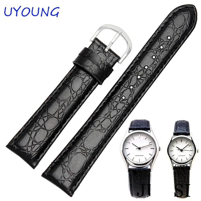 12mm14mm18mm20mm High Quality Genuine Leather Watch Bands Black Watch