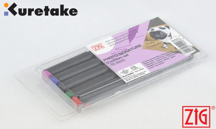 ZIG Kuretake ручка для фотосъемки 2,0 мм набор кистей и ручек 5 цветов водостойкая светостойкая Япония