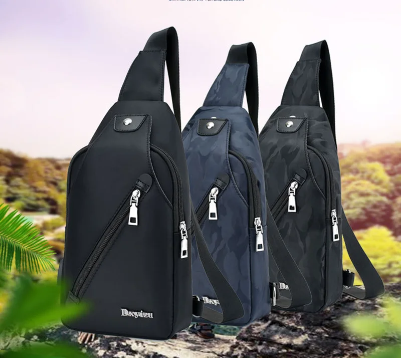 Men Backpack Anti Theft Canvas Chest Bag USB Rechargeable Teenager Single Shoulder Bag Boy Casual Mochila Sac A Dos Homme BP0216 (7)