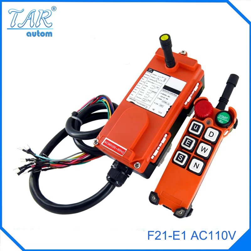 

Wholesales F21-E1 Industrial Wireless Universal Radio Remote Control for Overhead Crane AC110V 1 transmitter and 1 receiver