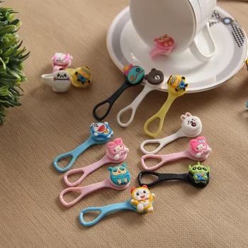 

Cartoon buckles type soft rubber headset bobbin winder cable Cord ties Holder For Iphone samsung Organizer Wire Holder