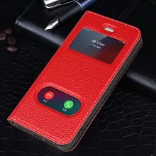 Genuine Leather Case For Apple Iphone 5 5S Luxury Magnetic Protective Cover For 5 5s Flip Case With Window View little girl pattern led flash light protective pc back cover case for iphone 5 5s pink