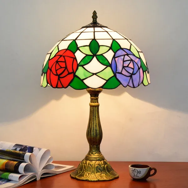 Antique byed art light handmade creative glass mosaic light bar cabinet bedside cashier mediterranean lamps - Цвет абажура: Синий