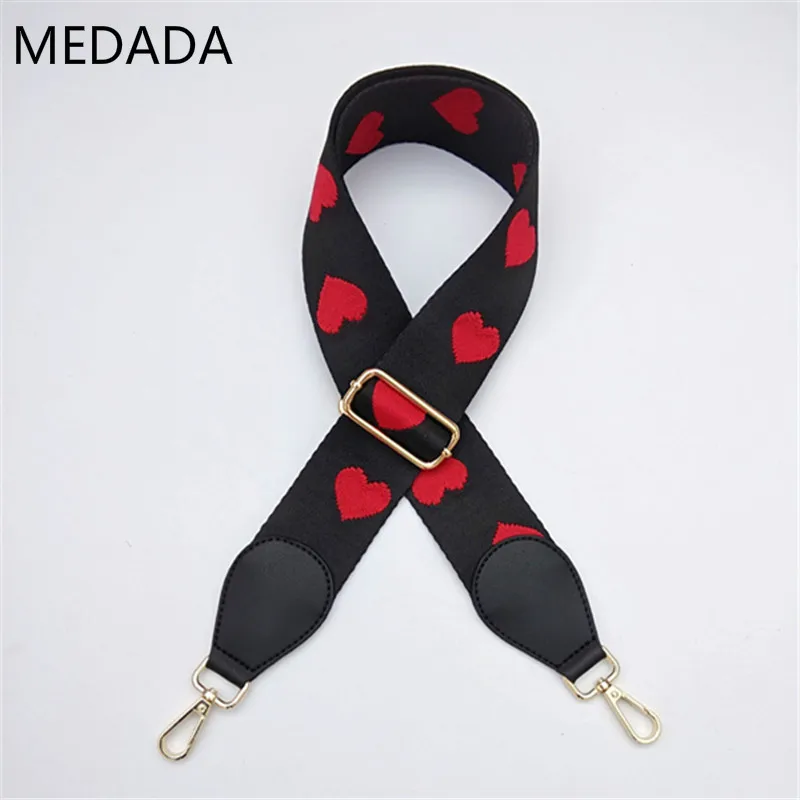 

Fashion Accessories Man Women Adjustable Shoulder Hanger long and wide shoulder strap, red heart, inclined lady's bag strap