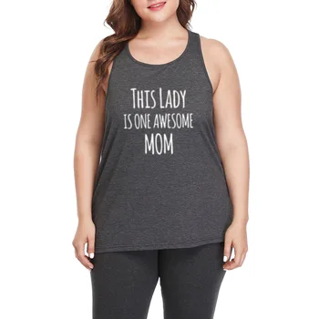 

This Lady is an Awesome Mom Funny Plus Size Workout Casual Tank Tops Womens