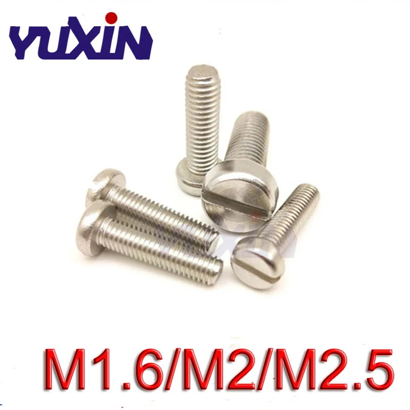 200Pcs M1.6 M2 M2.5*L DIN84 304 Stainless Steel A2-70 Slotted Cheese Head Screws Cap Screw Bolts GB65 | Обустройство дома
