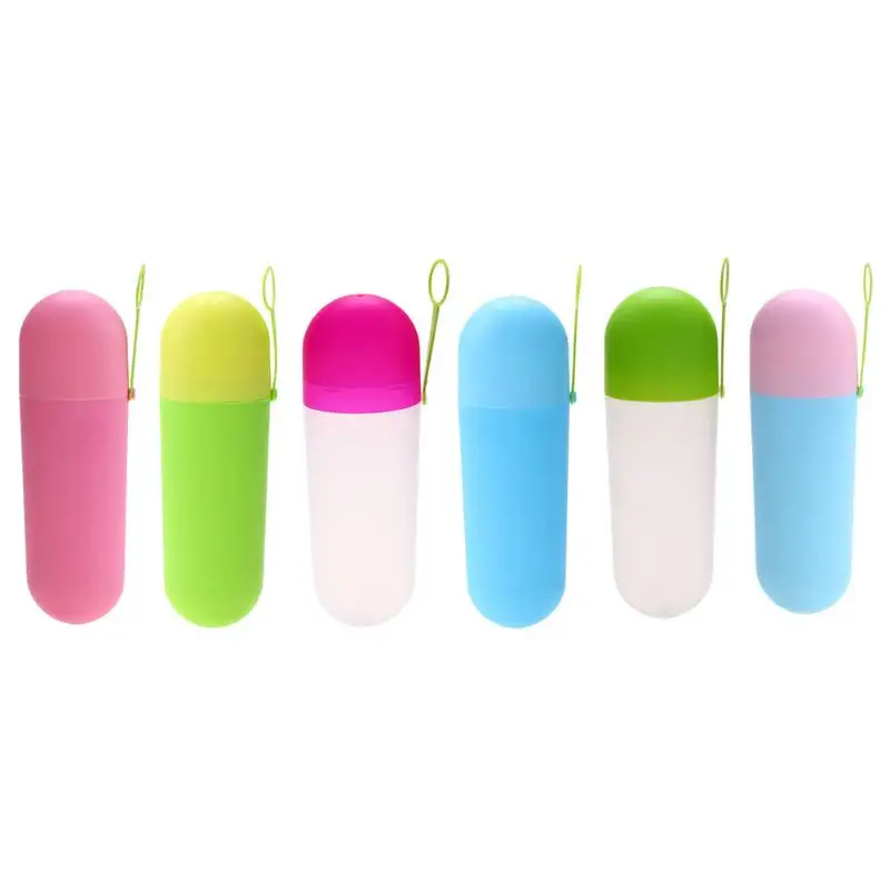 1 قطعة المحمولة فرشاة أسنان صندوق تخزين من الألومنيوم حامل الشرب كوب السفر حالة التخزين المنظم لوازم الحمام 6 ألوان