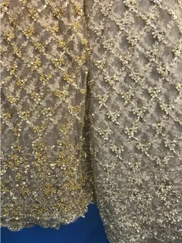 

Sophia-12.319 Hot selling african sequins lace fabric tessel fringel embroidered tulle mesh lace fabric