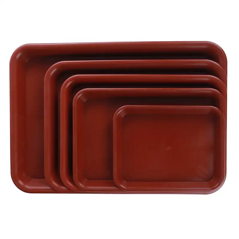 1pc s & m & l red sand balcony flower pots tray for plastic rect