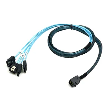 

Chenyang Internal Mini SAS SFF-8643 Host to 4 SATA 7pin Target Hard Disk 6Gbps Data Server Raid Cable 1m