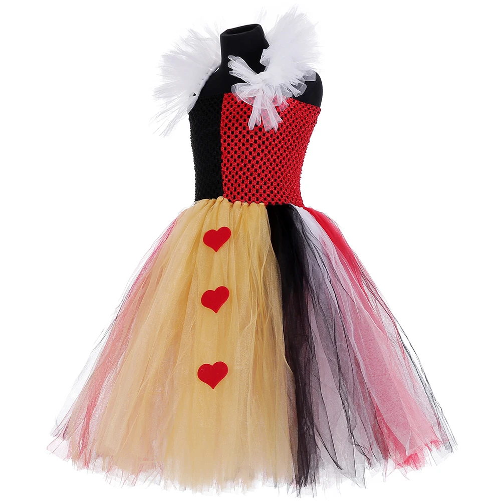 Платье-пачка «Королева сердец», «Алиса в стране чудес», детские карнавальные костюмы на Хэллоуин для девочек, нарядное платье для фотосессии, дня рождения