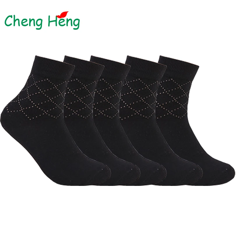 

CHENG HENG 10 pairs/bag Men Socks lattice pattern New hot mix Cotton Classic Business Brand men casual Socks Middle tube socks