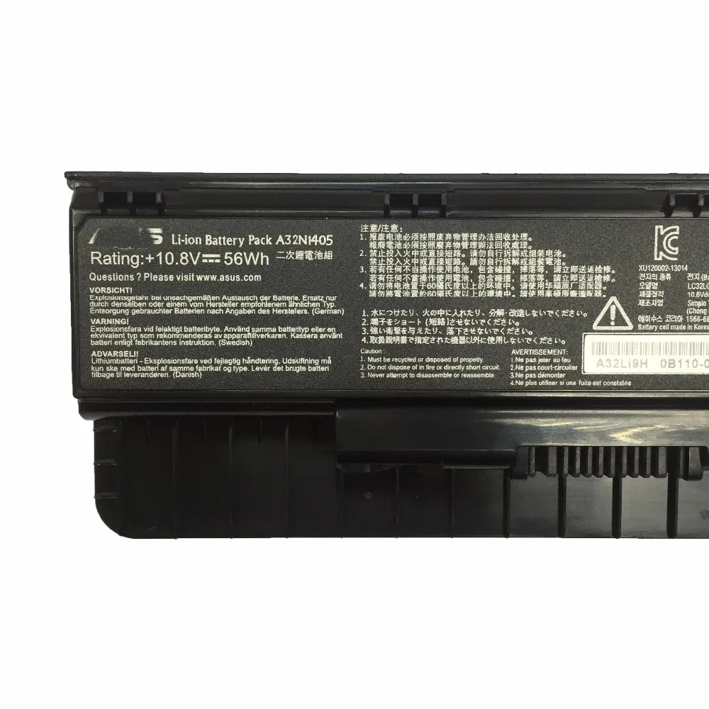 Tanie 10.8V 56WH nowy oryginał A32N1405 akumulator do laptopa A32N1405 dla Asus G551 G551J G551JK G551JM G771 G771J G771JK N551J N551JW