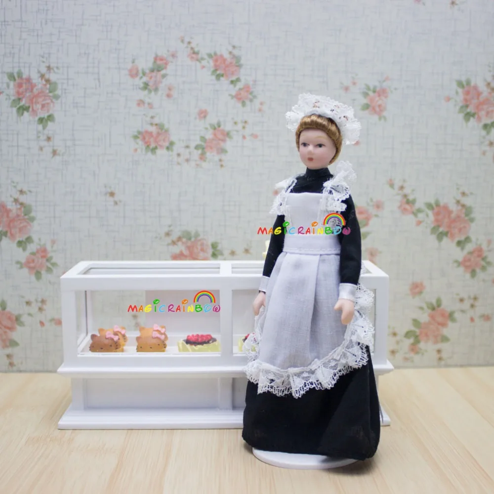 

Doll Lady Girl Fairy Victorian Dress Maid Waitress 1:12 Scale Dollhouse Miniatures Adorable