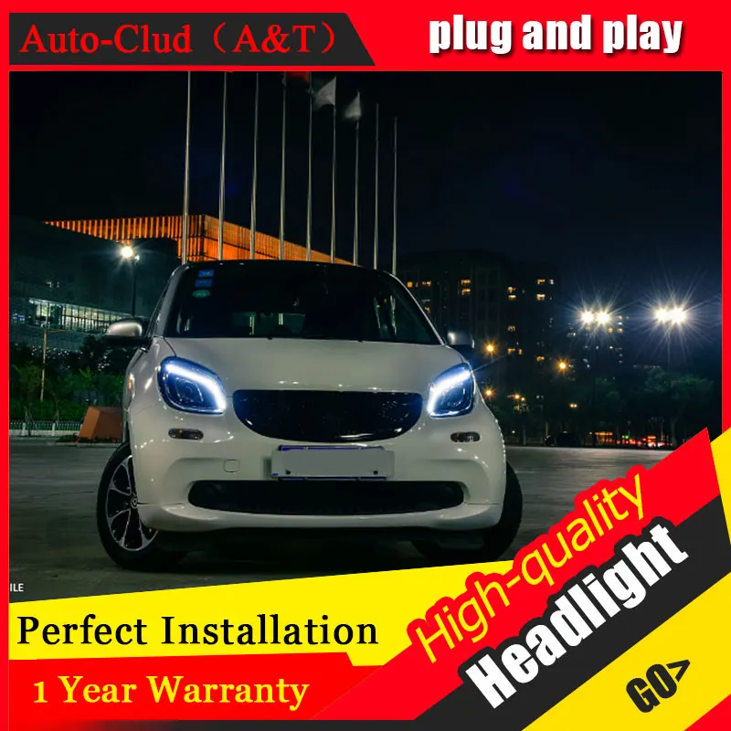 Автомобильный Стайлинг для Benz smart Heads angel eyes 2015 2018 bi xenon lens h7 xenon|Фара авто в сборе| |