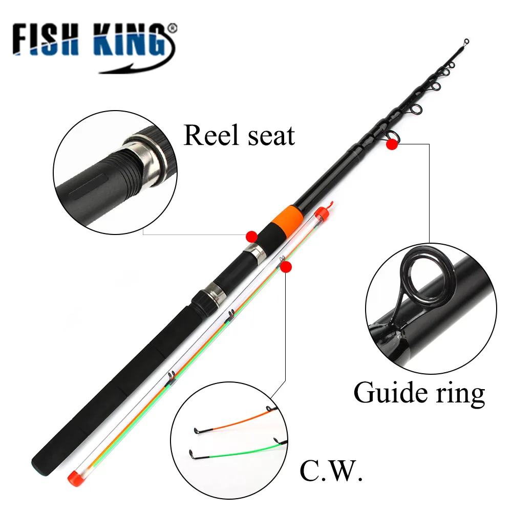 Рыболовная телескопическая удочка Fish King 24T 3 0 9 м 2 секции вес 120 г Сверхтяжелая 60%