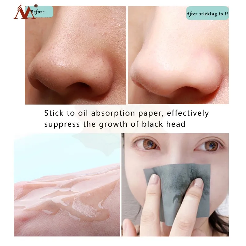 90 Sheets/1 Pack Makeup Absorbing Oil Paper Women Bamboo Charcoal Dual Color Whitening Blotting Paper Face Skin Care