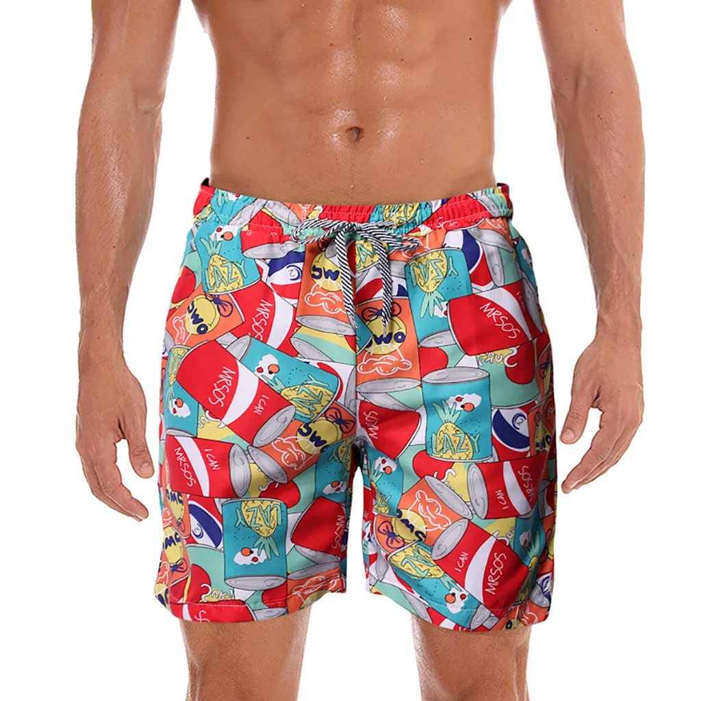 

SAGACE Fashion Printed Mens Short Pant Quick Dry Beach Trunks Swimwear Casual Daily Beach Board Shorts For Men Running Surffing