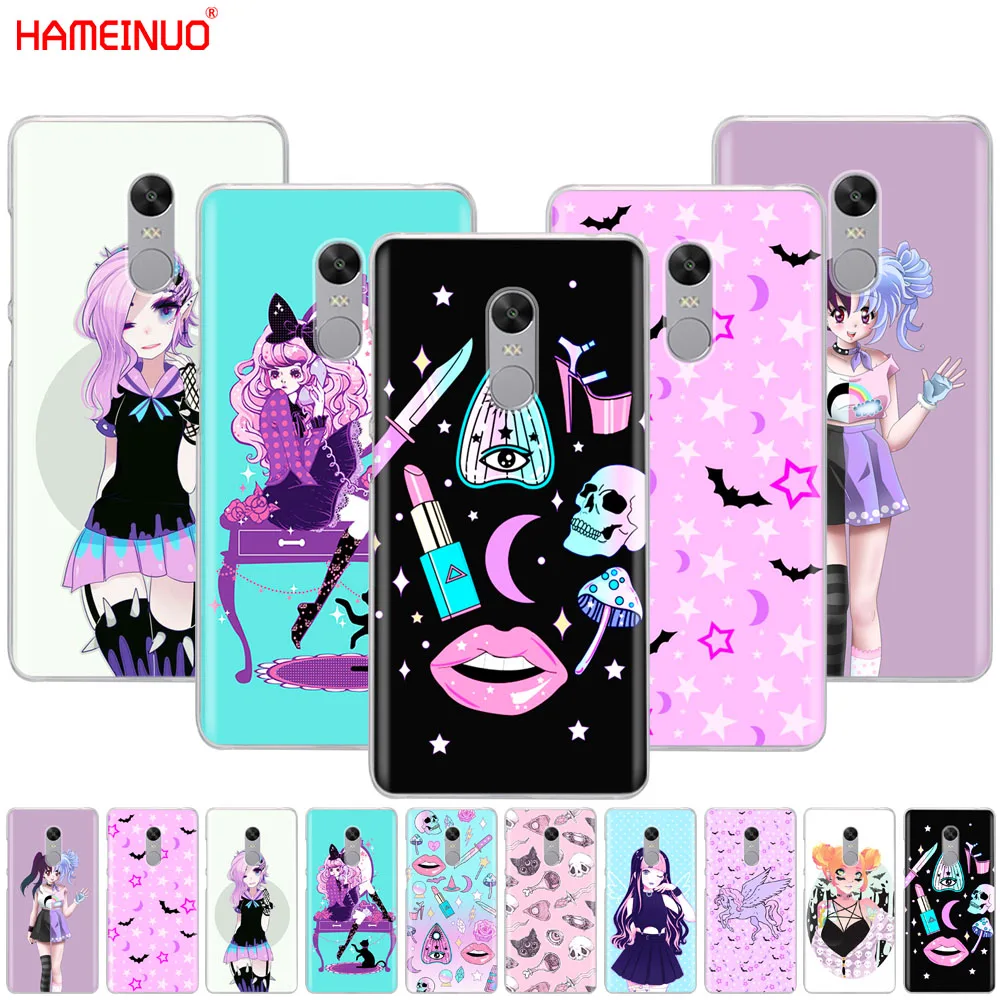 HAMEINUO Pastel Goth Girl летучие мыши Радуга многоцветный чехол для телефона Xiaomi redmi 5 4 1 1s 2 3