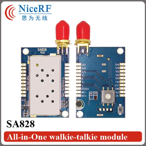 2 компл./упак. все-в-одном УВЧ группа голосовой модуль 400-480 МГц SA828 иди и болтай Walkie Talkie