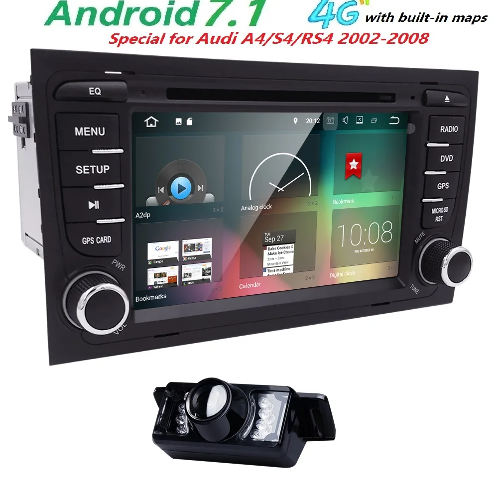 imágenes para Libre de la Cámara 1024*600 QuadCore Android 7.1 Coches Reproductor de DVD para Audi A4 2002-2007 S4 8E RS4 8F B7 B9 RNS-E (DTV DAB + Opcional) 2 GRAM imágenes para Libre de la Cámara 1024*600 QuadCore Android 7.1 Coches Reproductor de DVD para Audi A4 2002-2007 S4 8E RS4 8F B7 B9 RNS-E (DTV DAB + Opcional) 2 GRAM