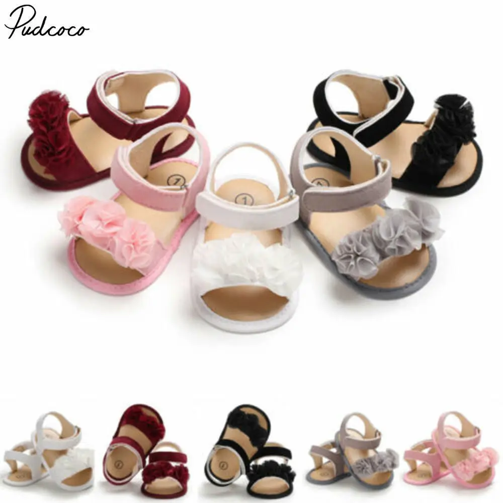 Летняя повседневная детская обувь с цветочным принтом для новорожденных девочек; обувь для новорожденных
