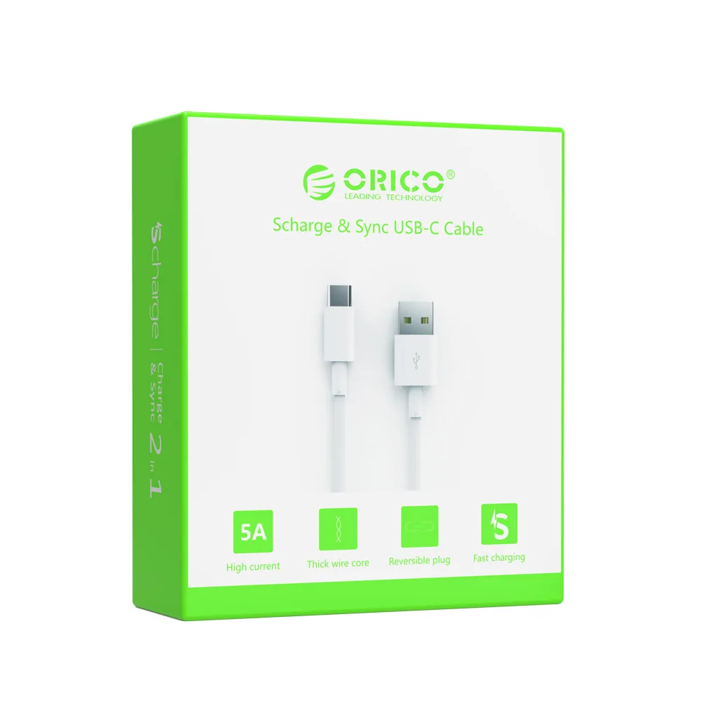 ORICO usb type C кабель 5А высокоскоростной USB кабель для синхронизации и зарядки для huawei P9 Macbook LG G5 Xiaomi Mi 5 htc 10 и многое другое