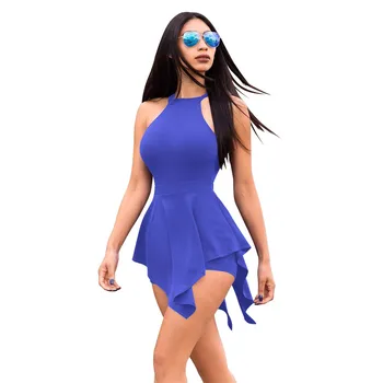 

Sexy Fashion Bodysuit Halter Sleevess Streetwear Boho Jumpsuit Women Shorts Body Feminino Summer 2019 Newest Bohemian Rompers