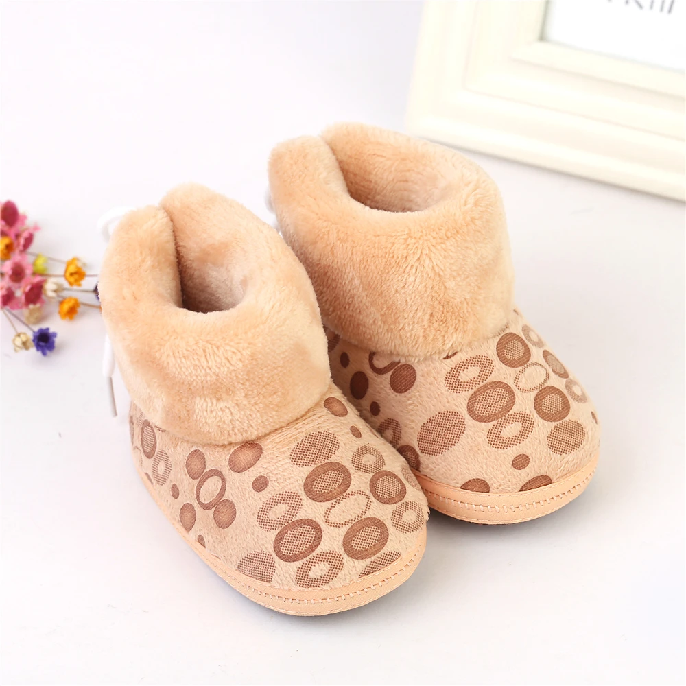 New born Baby Girl Pink Fleece Snow Boots Booties Kids Princess Winter Shoes S1 PY2