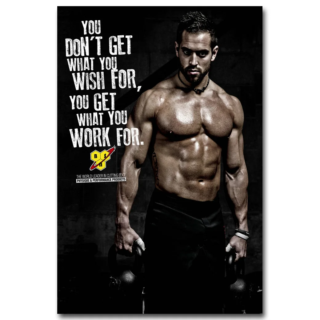  Bodybuilding  Motivational Quote Art Silk Poster  Print 