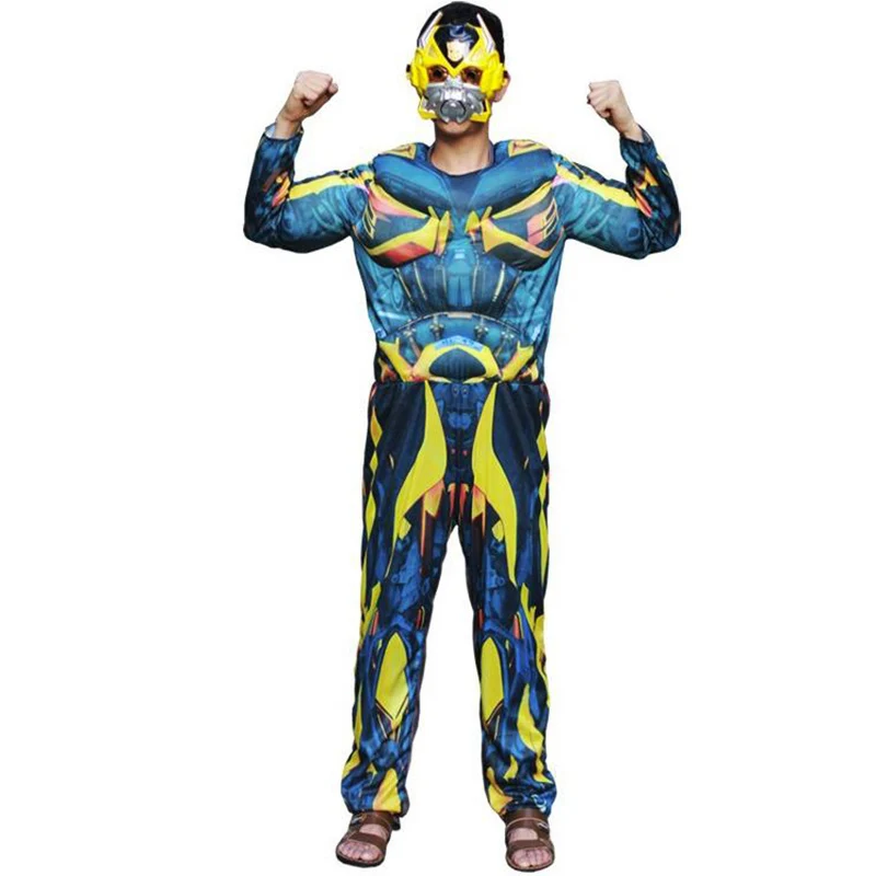 Halloween Costume Adult Boys Cosplay Bumblebee Optimus Prime Iron Man Mask Masquerade Party Clothing | Тематическая одежда и