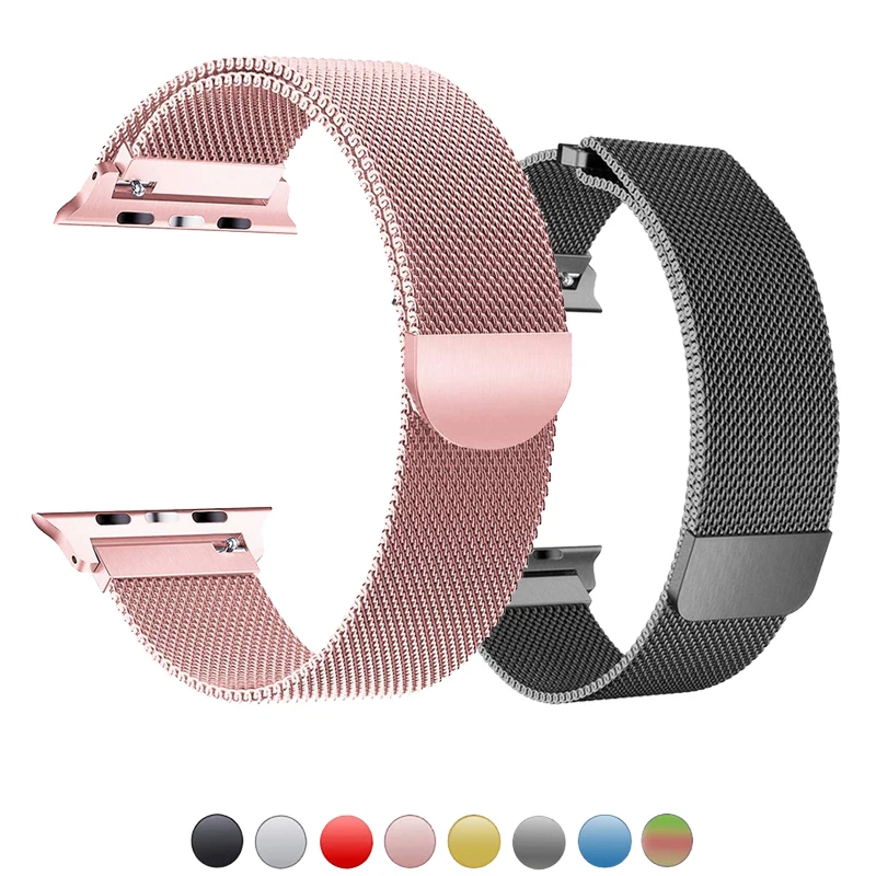 

milanese loop strap for apple watch 4 band 42mm 38mm bracelet stainless steel watchband for iwatch 44mm 40mm 3/2/1 magnetic belt
