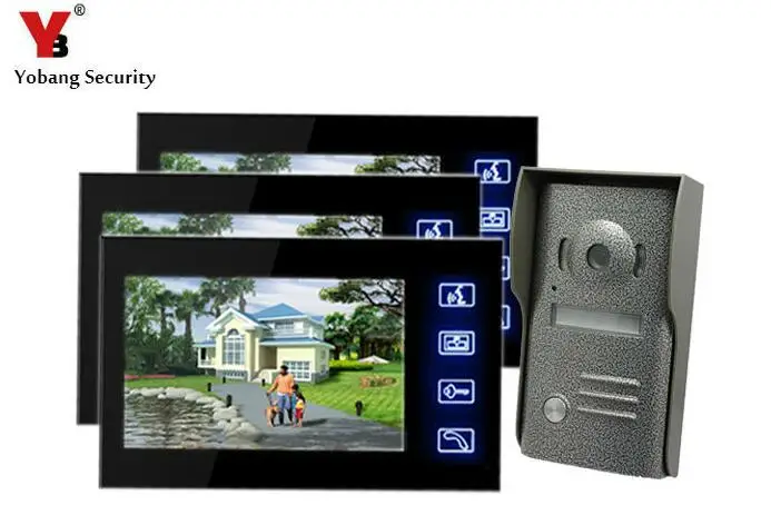 

Yobang Security 7"Video Door Phone Speakerphone Intercom System Visual Doorbell IR Metal Outdoor Camera Color Door Monitor