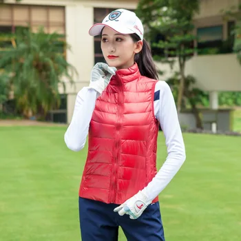 

Women Reversible Golf Sleeveless Jacket Warm Duck Down Thicken Vest Coat Lightweight Sportswear Golf Vest D0686