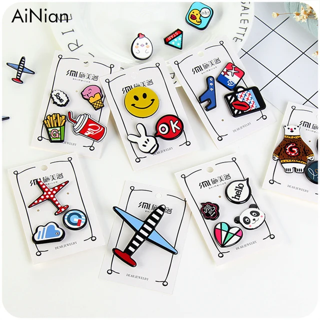 AiNian 1-4 pcs/set Creative Cartoon Bear Panda Heart Music Note Smile Airplane B AiNian 1-4 pcs/set Creative Cartoon Bear Panda Heart Music Note Smile Airplane B