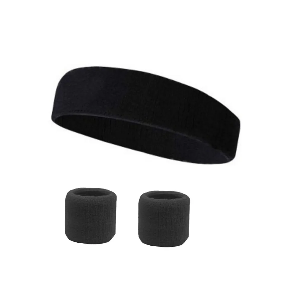 3PCS Set Sports Bands Wrist Support Strap Headband WristBands Sweat